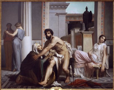 Odysseus herkend door zijn verpleegster, Euryclee door William Adolphe Bouguereau