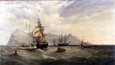 Uitgaande - Binnenkomst Funchal Wegen, Madeira door William Adolphus Knell