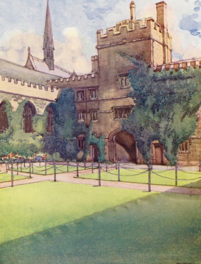 Jesus College voorplein door William Ainsworth Wildman