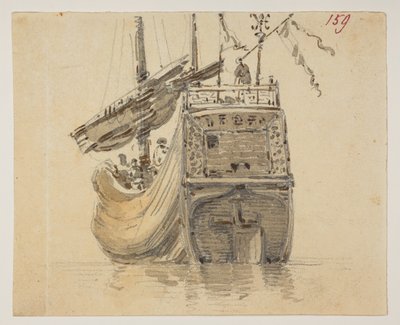 159 Een boot, uit een Album van 372 tekeningen van landschappen, kustlijnen, kostuums en het dagelijks leven gemaakt tijdens Lord Macartney
