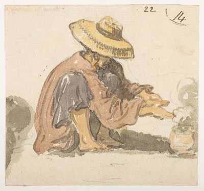 Man, waarschijnlijk van Turon Bay, uit een album van 372 tekeningen van landschappen, kustlijnen, kostuums en het dagelijks leven gemaakt tijdens de ambassade van Lord Macartney naar de keizer van China, tussen 1792 en 1794 door William Alexander