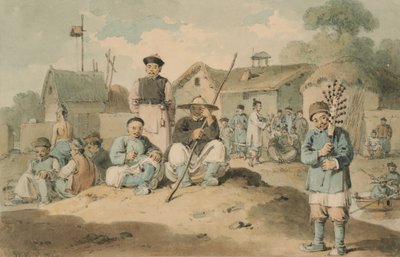 Een Groep Chinese Mensen op een Rivier die de Doortocht van de Ambassade van de Graaf van McCartney Bekijken door William Alexander