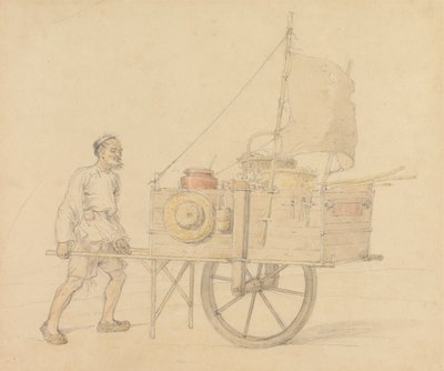 Chinese drager met zijn zeilwagen door William Alexander