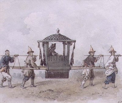 Chinese Dienaren die een Palankijn Dragen door William Alexander