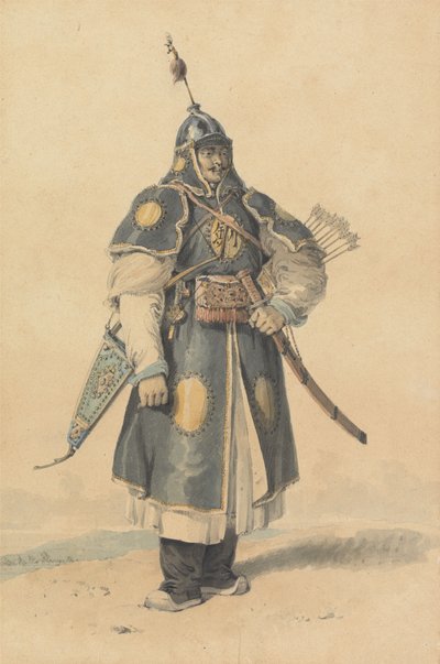 Portret van een Chinese soldaat door William Alexander
