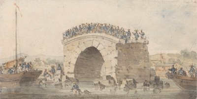 Restanten van een brug bij San-Sien-Wey aan de Pei-Ho nabij Tong-Tcheou, 15 augustus 1793 door William Alexander