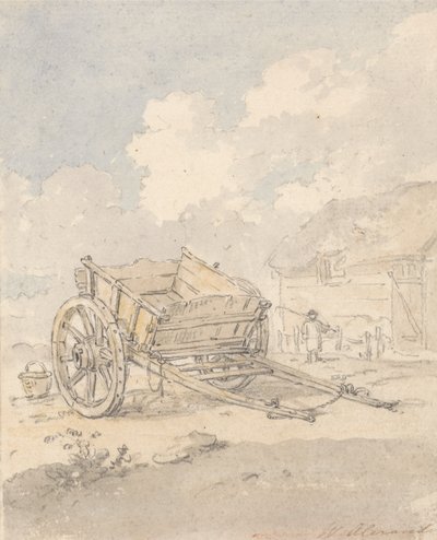Studie van een boerderijwagen door William Alexander