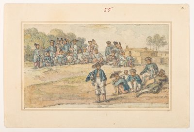 f.11 55 Studies van Chinezen, uit een Album van 372 tekeningen van landschappen, kustlijnen, kostuums en het dagelijks leven gemaakt tijdens Lord Macartney