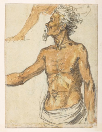 f.4 24v Oudere man, uit een Album van 372 tekeningen van landschappen, kustlijnen, kostuums en het dagelijks leven gemaakt tijdens Lord Macartney