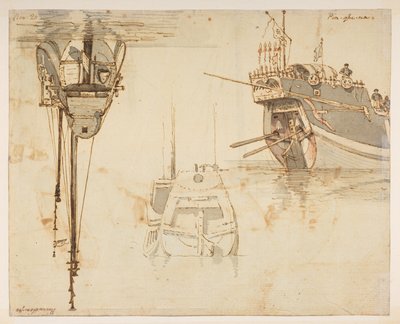 f.58 145v Boot. Rivier Lim-po. 20 nov, uit een Album van 372 tekeningen van landschappen, kustlijnen, kostuums en het dagelijks leven gemaakt tijdens Lord Macartney