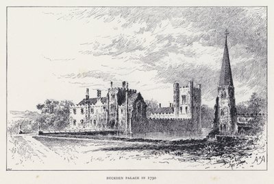 Buckden Palace in 1790 door William Alexander Ansted