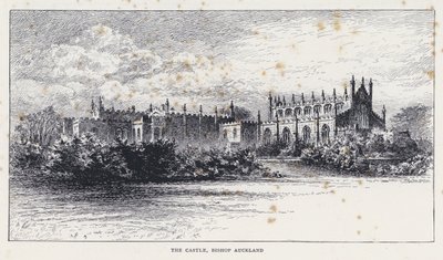 Het Kasteel, Bishop Auckland (gravure) door William Alexander Ansted