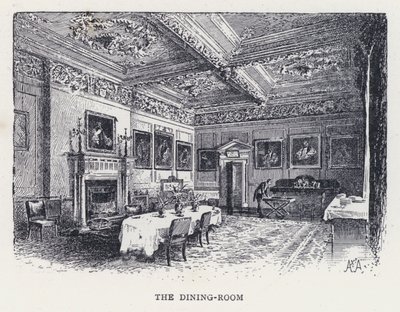 De Eetkamer (gravure) door William Alexander Ansted