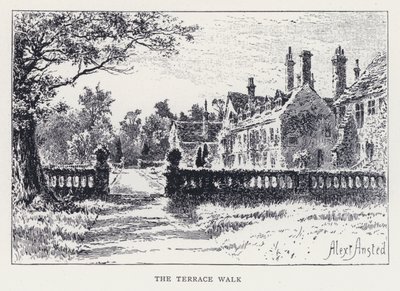 De terraswandeling (gravure) door William Alexander Ansted