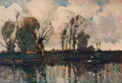 De oevers van de Loir, ca. 1900 door William Alfred Gibson