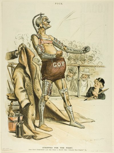 Gestript voor de strijd, van Puck door William Allen Rogers