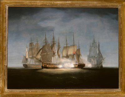 HMS Sibylle vuurt op de Forte, 1799 door William Anderson