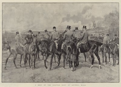 Een ontmoeting van de Grafton Hunt bij Astwell Mills door William Barnes Wollen