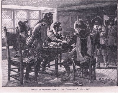 Arrestatie van de samenzweerders bij de Mermaid AD 1658 door William Barnes Wollen