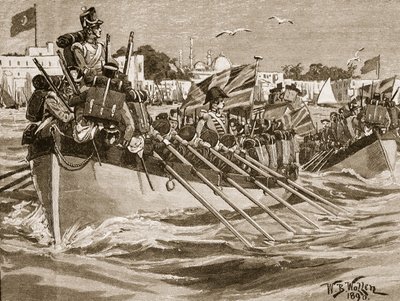 Vertrek van de Britse Troepen uit Alexandrië, 1807, illustratie uit 