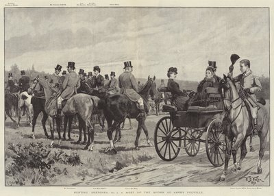 Jachtschetsen, een ontmoeting van de Quorn in Ashby Folville door William Barnes Wollen