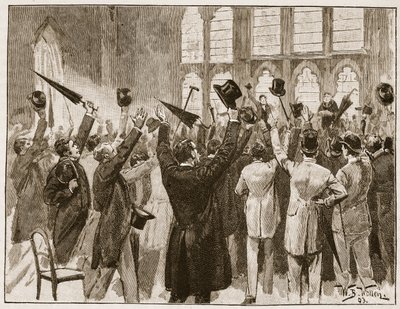 Bijeenkomst van Jingoes in Guildhall, Londen, 1878, illustratie uit 