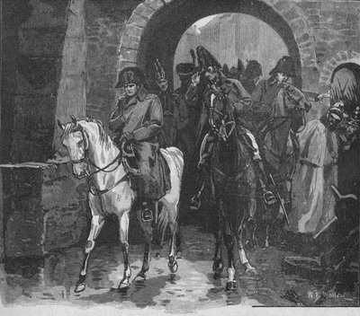 Napoleon reed weg met een kleine suite door de Sint-Pieterspoort door William Barnes Wollen