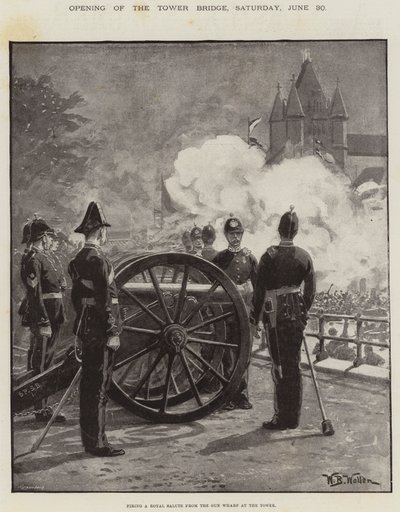 Opening van de Tower Bridge, zaterdag 30 juni door William Barnes Wollen