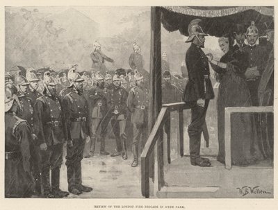 Review van de Londense Brandweer in Hyde Park door William Barnes Wollen