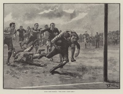 Rugby Union Football, Goed Gered! Pech! door William Barnes Wollen