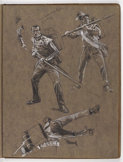 Studies voor het olieverfschilderij, De vlag: Albuhera, 16 mei 1811 door William Barnes Wollen