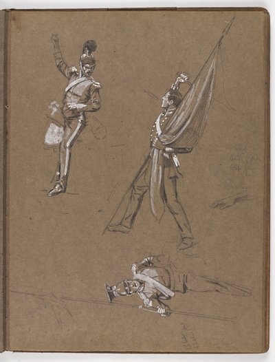 Studies voor het olieverfschilderij, De vlag: Albuhera, 16 mei 1811 door William Barnes Wollen