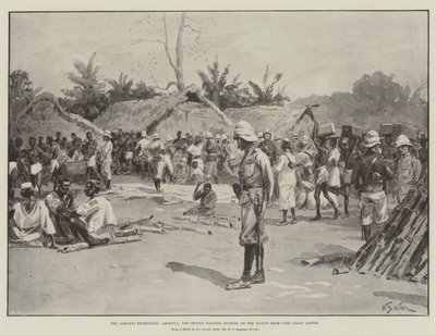 De Ashanti-expeditie, Akroful, het tweede ruststation op de mars van Cape Coast Castle door William Barnes Wollen
