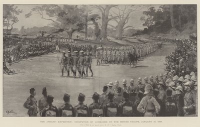 De Ashanti-expeditie, bezetting van Coomassie door de Britse troepen, 17 januari 1896 door William Barnes Wollen