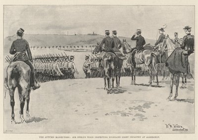 De Herfstmanoeuvres, Sir Evelyn Wood inspecteert Highland Light Infantry in Aldershot door William Barnes Wollen