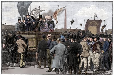 De Chartistendemonstratie op Kennington Common, 1848, 1900 door William Barnes Wollen