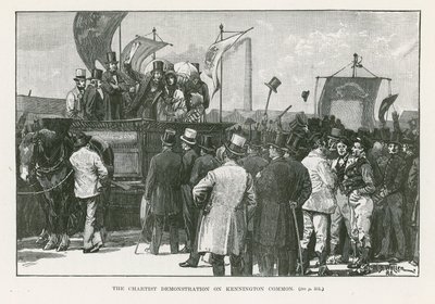 De Chartistendemonstratie op Kennington Common, Londen door William Barnes Wollen