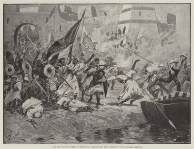 Het Militaire Toernooi in de Royal Agricultural Hall, Uitval van het Soedanese Garnizoen door William Barnes Wollen