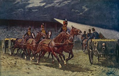 De Koninklijke Rijdende Artillerie bij de zoeklichtshow door William Barnes Wollen