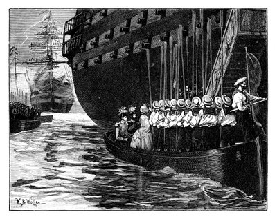Bezoek van de Koningin aan de Keizer en Keizerin van Frankrijk in Cherbourg, Frankrijk door William Barnes Wollen