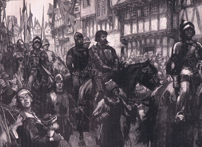Wallace op weg naar Westminster Hall AD 1304 door William Barnes Wollen