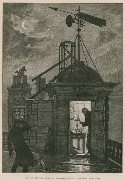 De wind meten; Een schets bij het Koninklijk Observatorium, Greenwich door William Bazett Murray