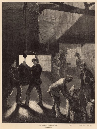 De tabakspijp van de koningin (gravure) door William Bazett Murray
