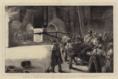 Werken aan een Nachtwarmte, de Grote 35-Ton Stoomhamer bij Woolwich Arsenal door William Bazett Murray