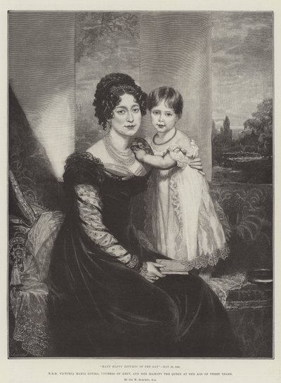 HRH Victoria Maria Louisa, Hertogin van Kent, en Hare Majesteit de Koningin op Driejarige Leeftijd door William Beechey