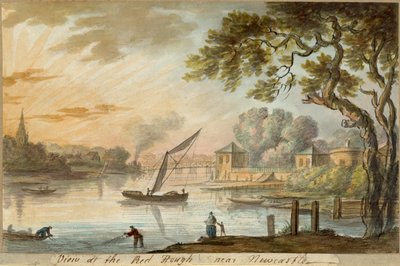 Uitzicht op de Red Heugh bij Newcastle door William Beilby