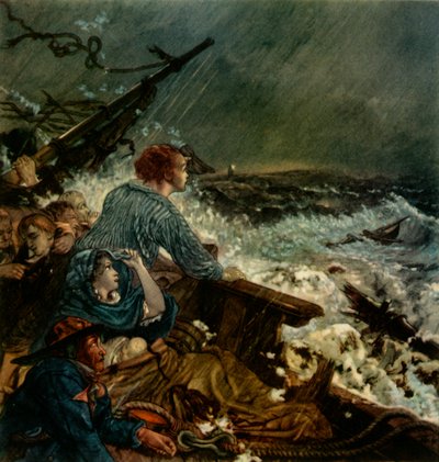 Grace Darling en haar vader redden de schipbreukelingen, 8 september 1838, 1942 door William Bell Scott