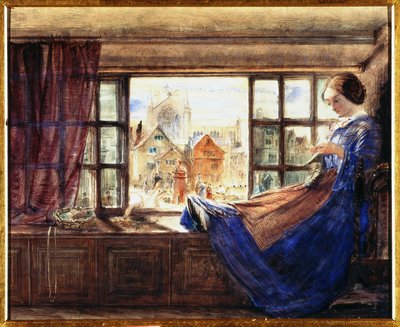 Hexham Marktplein door William Bell Scott