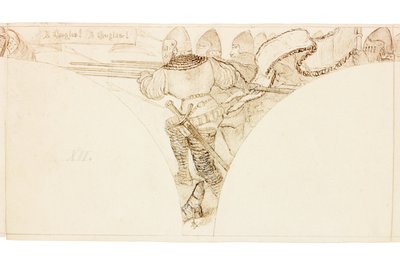 Schets voor Muurschildering in Wallington Hall door William Bell Scott