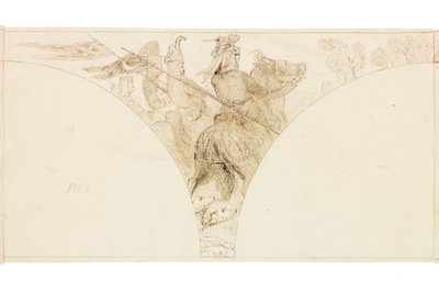 Schets voor Muurschildering in Wallington Hall door William Bell Scott